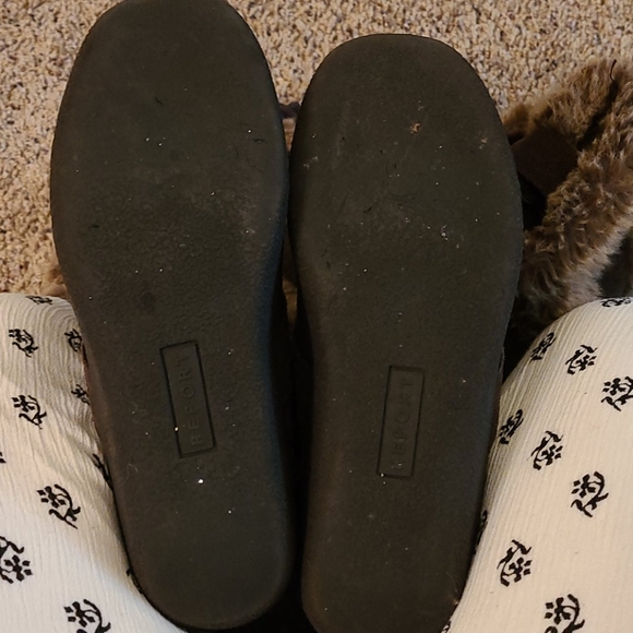 Leather with faux fur trim wedge boots - Picture 6 of 7